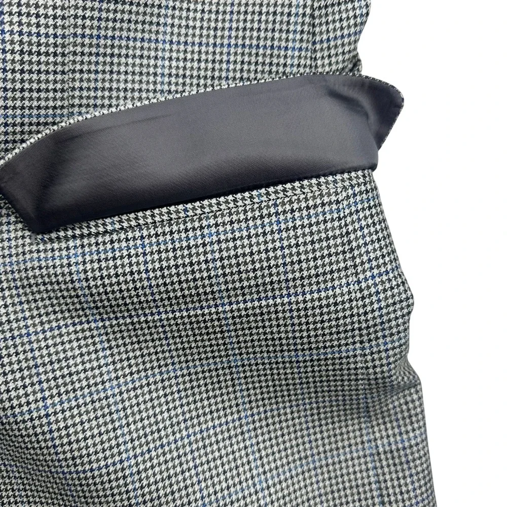 Lauren Ralph Lauren Men 44 L Windowpane Glen Plaid Blazer Jacket Silk Wool Blend